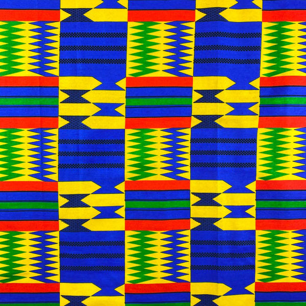 Kente African Print Fabric Cotton Print 44'' Wide Sold by The Yard (19006-2)