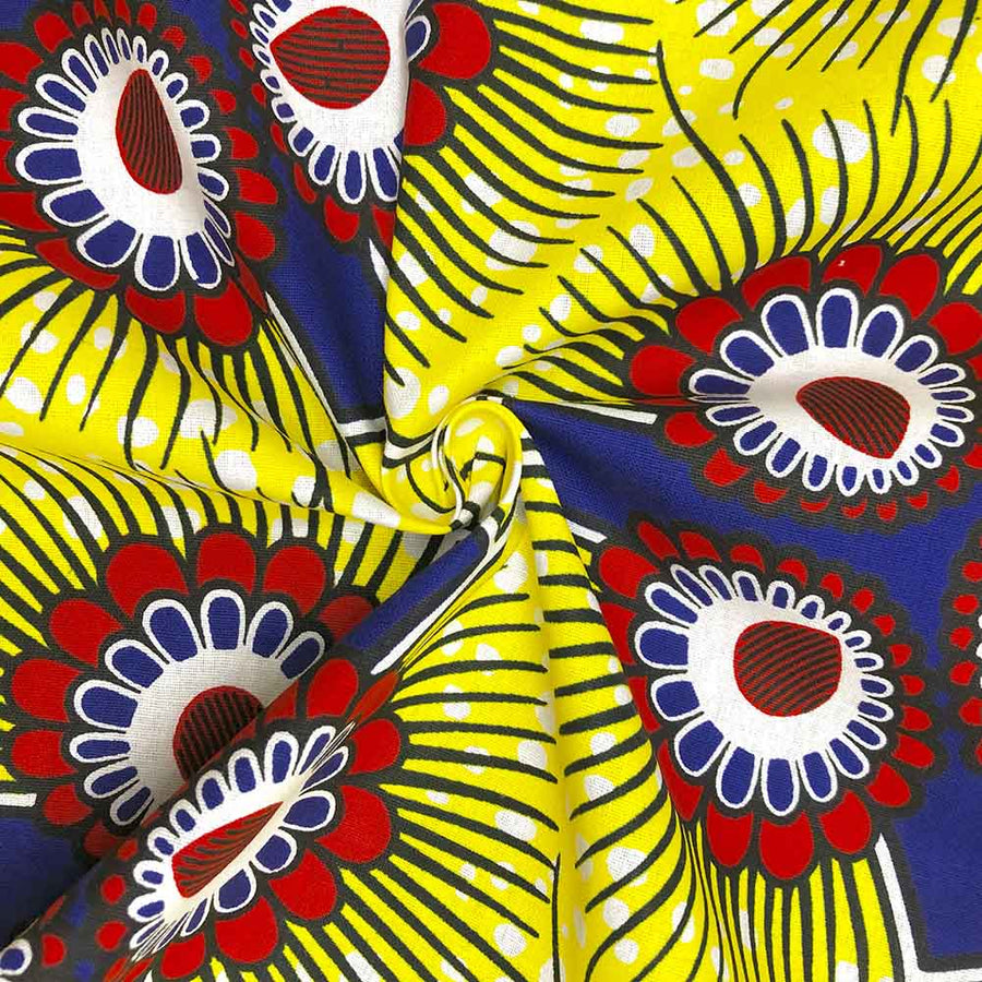 African Print Fabric (90157-5) 100% Cotton 44