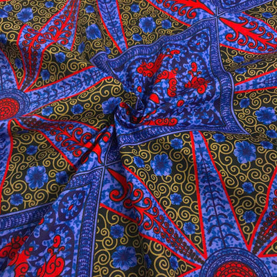 African Print Fabric (90216-1) 100% Cotton 44 inches Wide $4.99/Yard