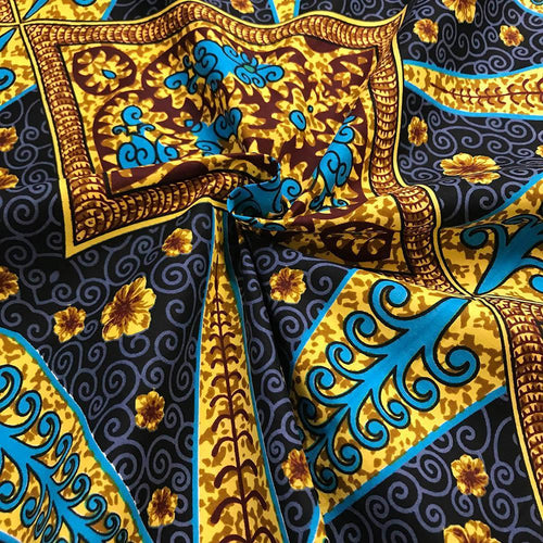 African Print Fabric (90216-3) 100% Cotton 44 inches Wide $4.99/Yard