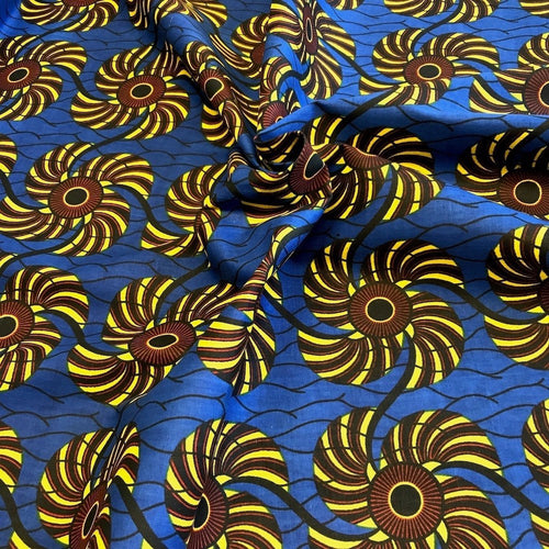 African Print Fabric (90120-3) 100% Cotton 44
