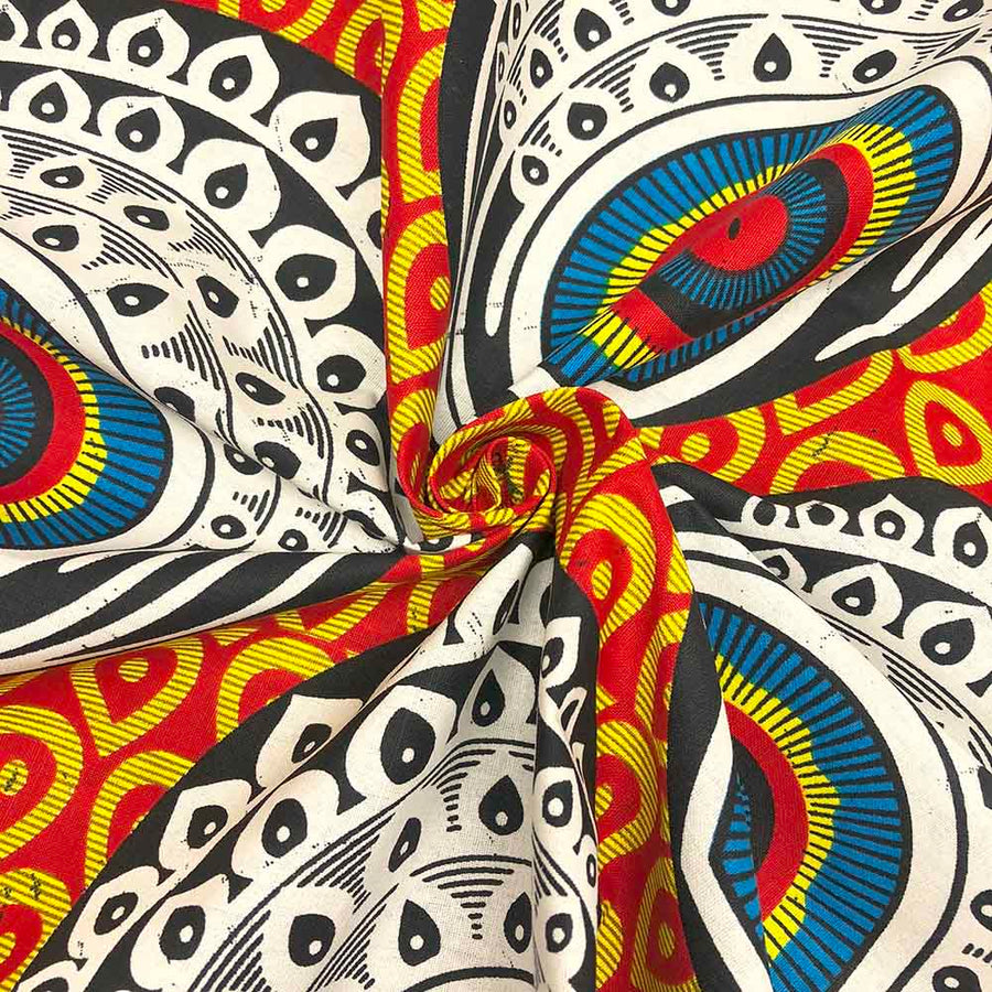 African Print Fabric (90170-3) 100% Cotton 44