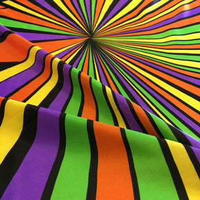 Angelica Rainbow Stripe Printed Charmeuse Fabric