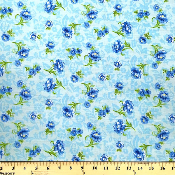 Anna Blue Print Broadcloth Fabric