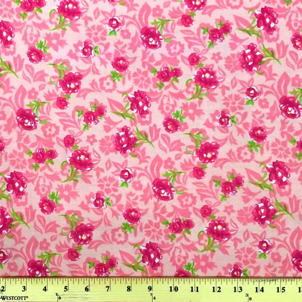 Anna Pink Print Broadcloth Fabric