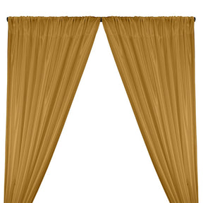 Poly China Silk Lining Rod Pocket Curtains - Antique Gold