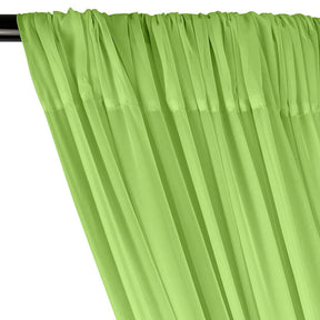 Polyester Chiffon Rod Pocket Curtains - Apple Green