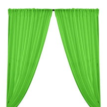 Cotton Voile Rod Pocket Curtains - Apple Green