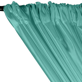 Extra Wide Nylon Taffeta Rod Pocket Curtains - Aqua Blue