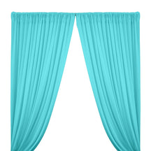 Cotton Jersey Rod Pocket Curtains - Aqua