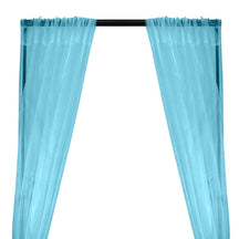 Crystal Organza Rod Pocket Curtains - Aqua