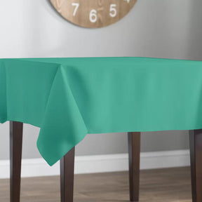 Poplin 60 Rectangular Table Covers Aqua Green Image 2