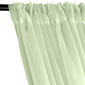 Sheer Voile Rod Pocket Curtains - Aqua Green