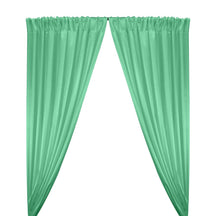 Stretch Charmeuse Satin Rod Pocket Curtains - Aqua Green