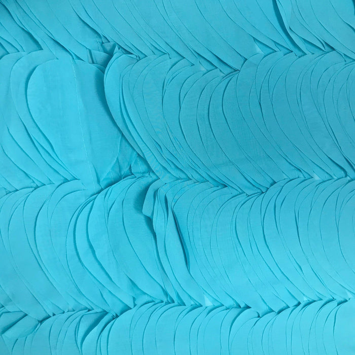 Leaf Ruffle Aqua Leaf Ruffle Chiffon Fabric 60