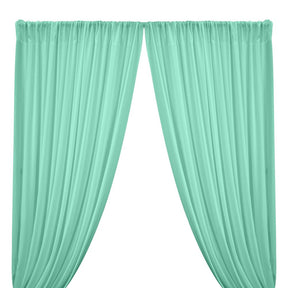 Rayon Challis Rod Pocket Curtains - Aqua