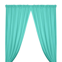 Shiny Milliskin Rod Pocket Curtains - Aqua