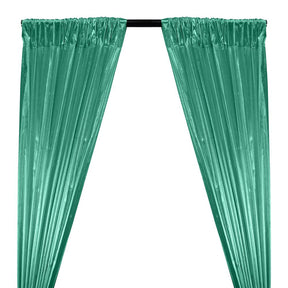 Tissue Lame Rod Pocket Curtains - Aqua