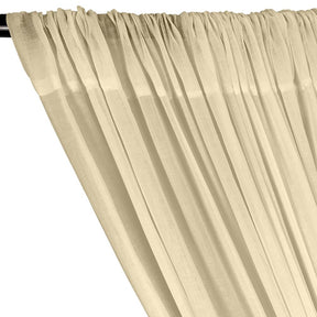 Cotton Voile Rod Pocket Curtains - Beige