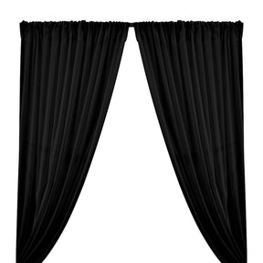 Cotton Voile Rod Pocket Curtains - Black