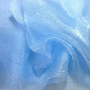 Crystal Organza Rod Pocket Curtains - Baby Blue