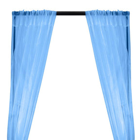Crystal Organza Rod Pocket Curtains - Baby Blue