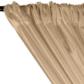 Extra Wide Nylon Taffeta Rod Pocket Curtains - Beige