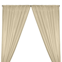 Poly China Silk Lining Rod Pocket Curtains - Beige