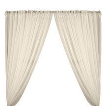 Sheer Voile Rod Pocket Curtains - Beige
