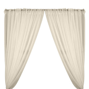 Sheer Voile Rod Pocket Curtains - Beige