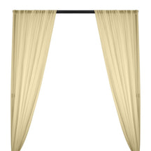 Silk Georgette Chiffon Rod Pocket Curtains - Beige