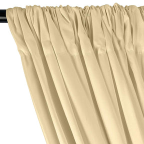 Stretch Broadcloth Rod Pocket Curtains - Beige