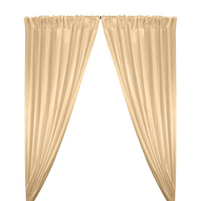 Stretch Charmeuse Satin Rod Pocket Curtains - Beige