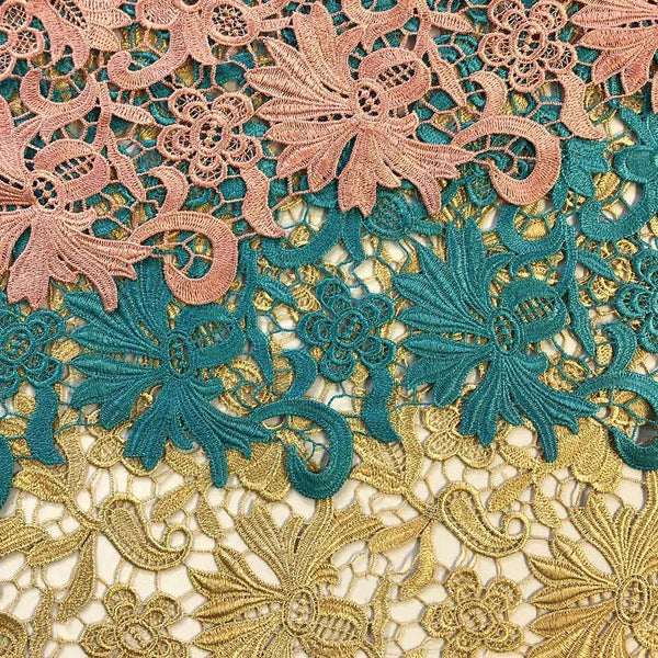 Bell Flower Guipure French Venice Lace Fabric