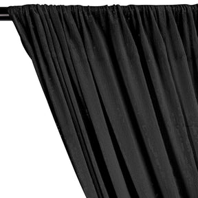 All-Over Micro Sequins Starlight On Stretch Mesh Rod Pocket Curtains - Black