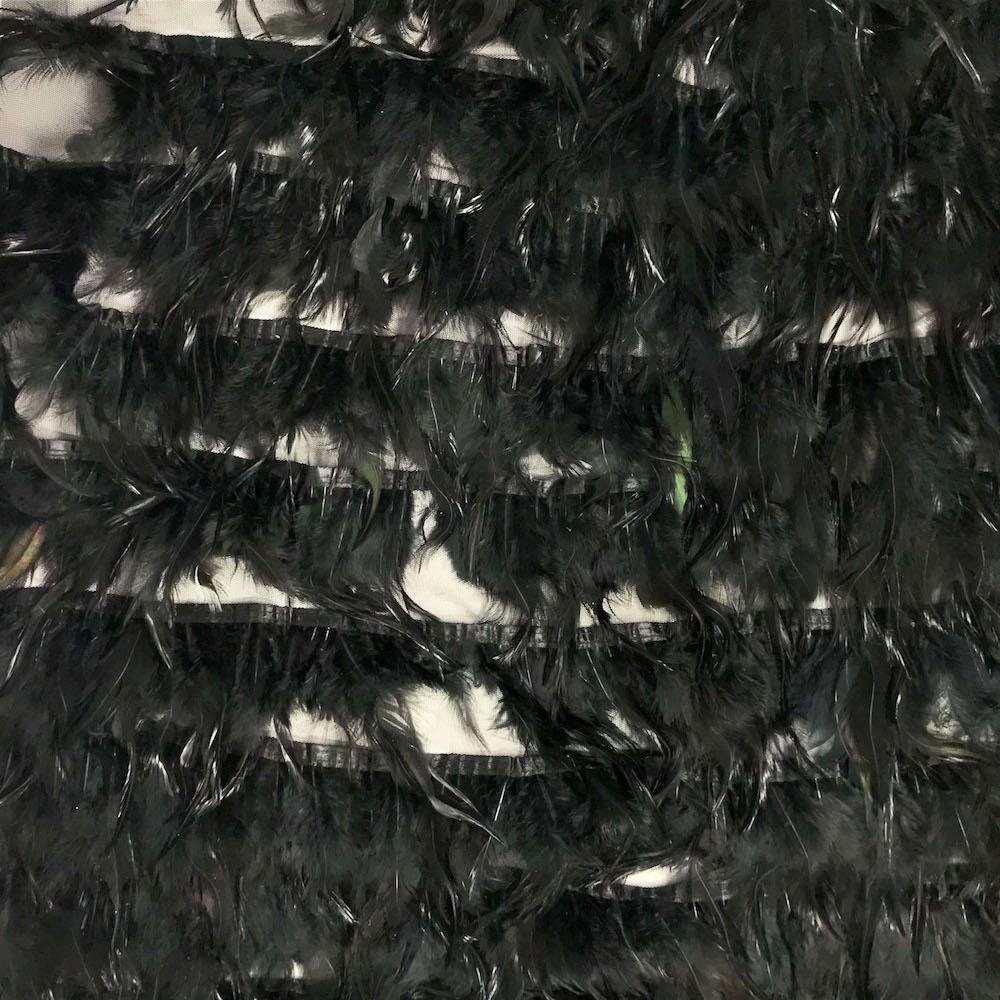 Chicken Feather Trim Layers Fabric SV576008 Black 1