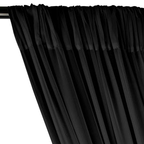 Polyester Chiffon Rod Pocket Curtains - Black