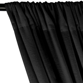 Cotton Flannel Rod Pocket Curtains - Black