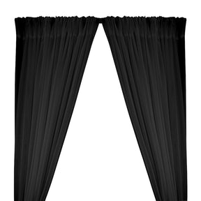 Crushed Sheer Voile Rod Pocket Curtains - Black