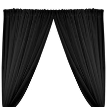 Gasa Sheer Voile Rod Pocket Curtains - Black