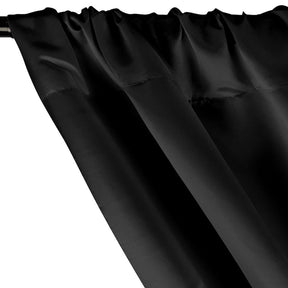 Matte Satin (Peau de Soie) Rod Pocket Curtains - Black