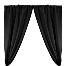 Matte Satin (Peau de Soie) Rod Pocket Curtains - Black