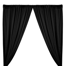 Peachskin Rod Pocket Curtains - Black