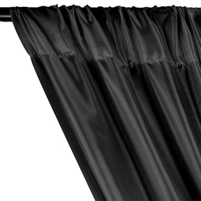 Poly China Silk Lining Rod Pocket Curtains - Black