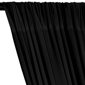 Power Mesh Rod Pocket Curtains - Black