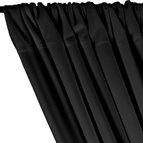 Scuba Double Knit Rod Pocket Curtains - Black