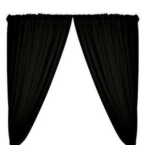Sheer Voile Rod Pocket Curtains - Black