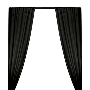 Silk Charmeuse Rod Pocket Curtains - Black