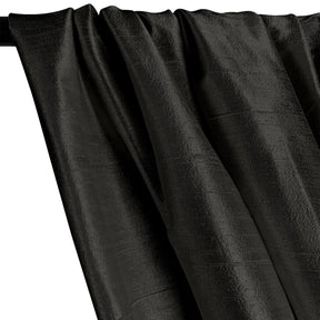 Silk Dupioni (54 Inch) Rod Pocket Curtains - Black