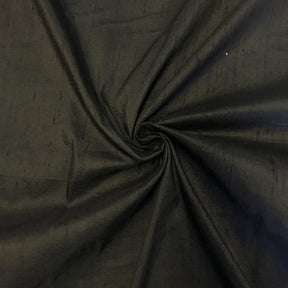Silk Dupioni (54 Inch) Rod Pocket Curtains - Black